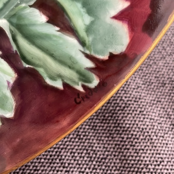 Antique Hand-Painted Plate - Red Poppies - Picture 4 of 4